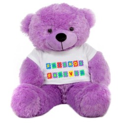 Purple 2 feet Big Teddy Bear wearing a Friends Forever T-shirt